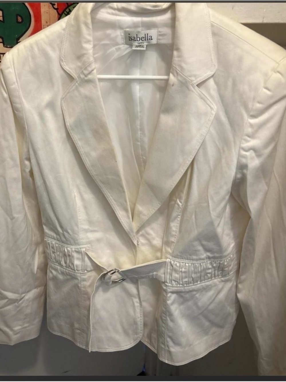 Abella Ivory Belted Blazer Jacket